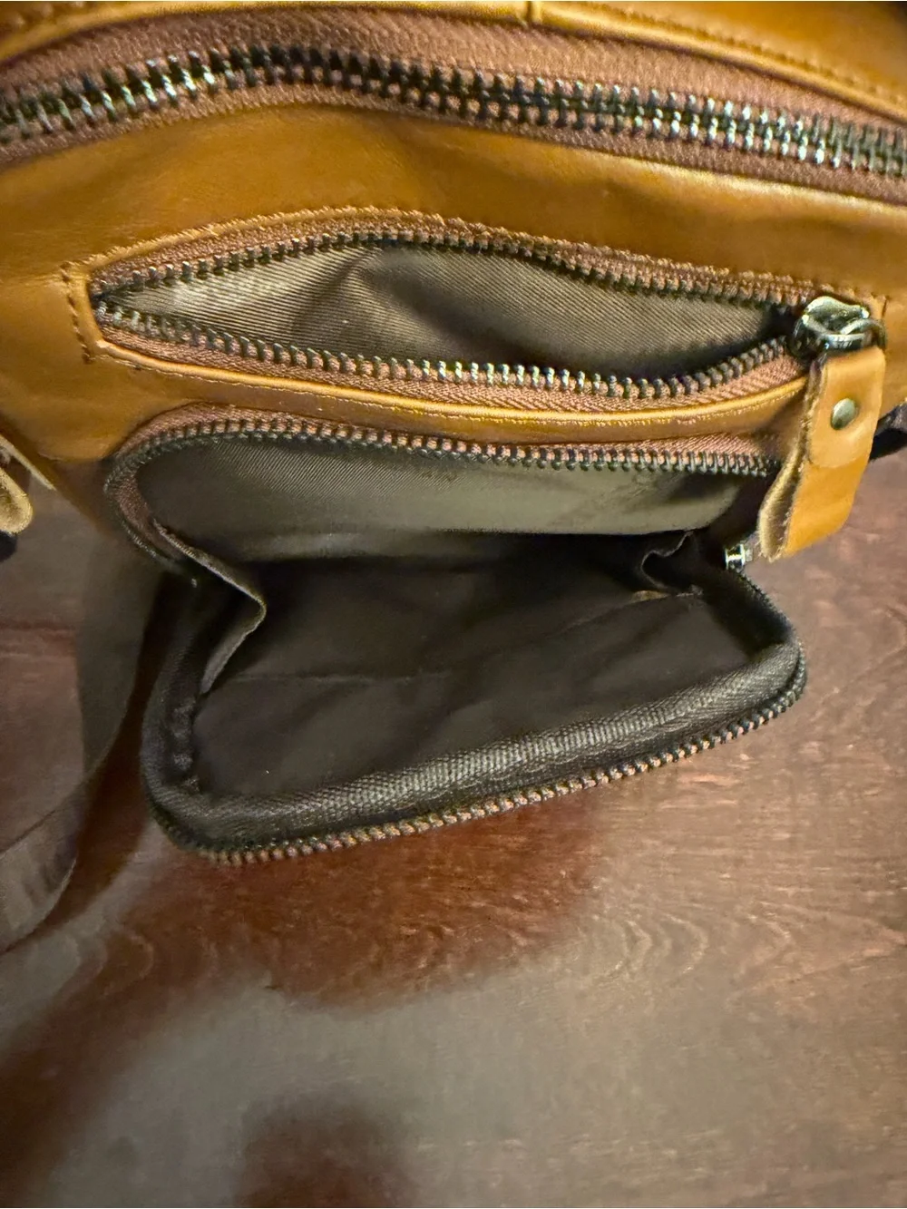 Bull Captain Leather Shoulder Crossbody Bag Messenger Adjust Strap Camel Brown
